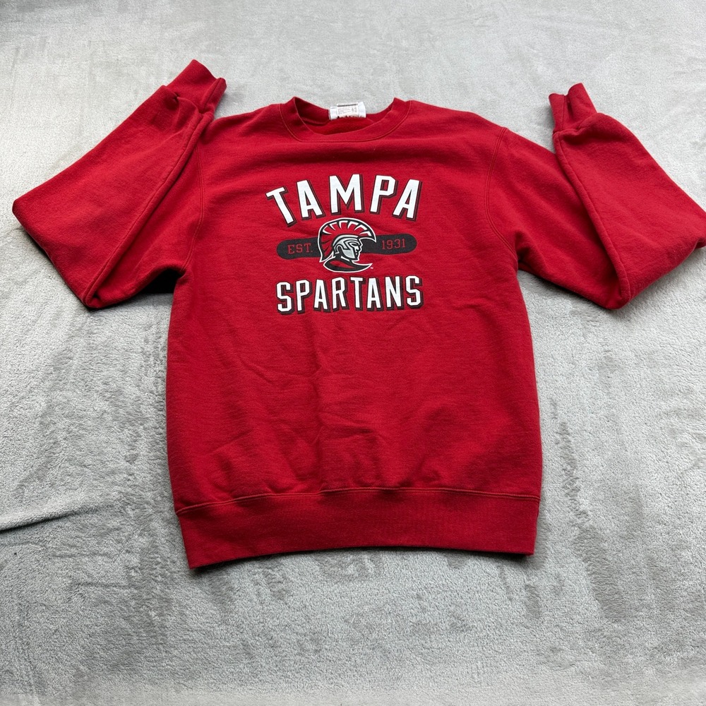 U of Tampa Spartans Champion Sweatshirt Women S Red University Crewneck Retro